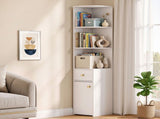 Artiss 3 Tiers Bookshelf with Storage Drawer and Cabinet White FUR-L-DS-COR01-WH