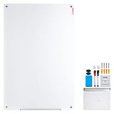 Magnetic Glass Whiteboard, Dry Erase Board 36"x24", Wall-Mounted Large White Glassboard Frameless, V952-CXGCBLBGHBL3CGGHBV0