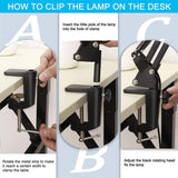 2-in-1 Black LED Magnifier Desk Lamp With Clip - Hands-Free, Dimmable 3-Color Light for Crafts & V888-ELOSUNG393011