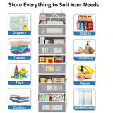 Storage Marvel in Black & Gray 3-Tier Over-the-Door Organizer with 3 Large Pockets. Sturdy and V1106-MHSND002