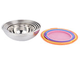 5pcs/set Stainless Steel Mixing Bowl Food Storage Preservation Box with Lids Cookware for Home V1294-YM0901-3118210002811