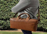 Pierre Cardin Mens Italian Leather 15" Laptop Computer Bag Travel - Tan V563-PC3620-TAN