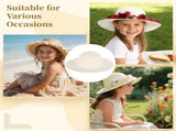70PCS DIY Straw Hat Kit, Tea Hats, Paintable Blank Sun Caps with 60 Assorted Faux Flowers, V1369-AZ3-W-08860