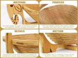Elephant Shaped Collapsible Bamboo Fruit Basket, Foldable Fruit Bowl Holder & Snack Dry Fruit V1188-MS-909-003