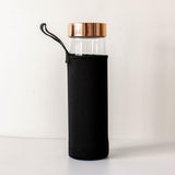Rose Gold Crystal Bottle with Gemstone Base and Tea Infuser V573-CWBGBRQ