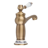 Floral Pattern Single Handle Mixer Tap Cold/Hot Water Faucet for Bathroom Basin Sink V1294-YM0727-JY07252-02