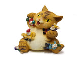 Cat Figurine Exquisite Details Texture Bright Colors Durable Resin Yellow Cat Statue for Garden V1294-YM0703-3111230019211