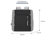 Grey 3 Piece Mens Backpack Set with Sling Bag and Pouch USB Charging Port Large Capacity Laptop V888-ELOSUNG40686