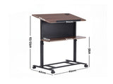 Artiss Mobile Lectern Podium Stand with Storage Shelf Height Adjustable Laptop Desk Black & Walnut LPS-HY02-125-BK