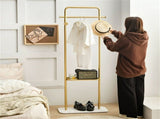 Durable Metal Corner Clothes Rack Strong Stone Base Entryway Garment Stand W Rod V767-JJ-XY1234-G1