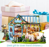 Dollhouse Miniature with Furniture Kit Plus Dust Proof and Music Movement - Rosa Garden Tea V178-13578