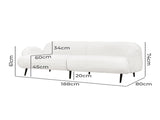 Levede Cloud Sofa 3 Seater Sherpa Fleece White SF1008-BG