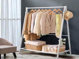 Levede Clothes Rack Wooden Wardrobe White CR1005-WH