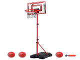 Everfit 2 in 1 Kids Basketball Hoop Adjustable Stand Over Door Scoreboard Red BAS-HOOP-ELEC-2IN1-RD