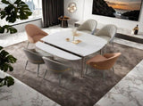 VELLUTO Dining Chairs Set Armchairs Mid Century Modern Kitchen Dining Room Chairs Faux Leather V255-VE-DICH-GREY-201