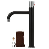 G1/2 Copper Bathroom Wash Basin Faucet Hot Cold Mixing Water Tap with Curved Spout White V1294-YM0901-3112200096111