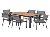 Gardeon 7PCS Outdoor Dining Set Table and Chairs Patio Garden Furniture Bistro Set FF-DINING-7PLW-BK-ABC