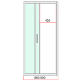 40mm Adjustable Contemporary Corner Sliding Chrome Shower Screen 90x92cm V63-848741