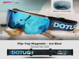 DOTUGE Magnetic Flip-Up Ski Goggles with Dual Frame Design, Anti-Fog HD Lens, Impact-Resistant TPU V1341-ZY-74P5E9RB-ICEBLUE
