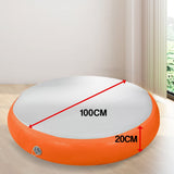 Powertrain 20cm Thick 1m Airtrack Spot Round Inflatable Gymnastics Tumbling Mat Air Track - Ora IFM-XBO-01R-GOR