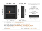 Shower Niche Ready for Tile 40.64 x 60.96 cm, 16 x 24 inch Double Shelf Organizer, Square Corners V952-SLLYBK2C17YCR2AE8V0