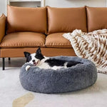 XL-70cm Dark Gray PawfectFriend Dog Pet Cat Calming Bed Plush Beds Large Fluffy Donut Comfy Cushion V571-740111698986