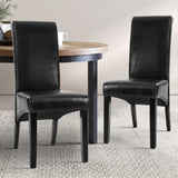 Artiss Dining Chairs Set of 2 Leather Parsons Chair Black UPHO-C-DIN-1016-BKX2