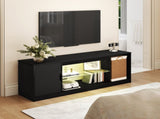 Levede TV Stand Storage with LED 140cm Black TA1039-AU