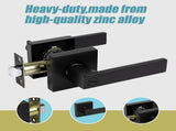 Door Handle Set Lever Privacy Function Square Black V63-837371