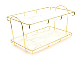 Bathroom Countertop Rack Large Capacity 2 Tiers Gold Bathroom Countertop Rack for Home Hotel V1294-YM0523-3112220011911
