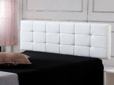 PU Leather Queen Bed Deluxe Headboard Bedhead - White V63-768265