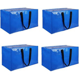 4 Pack Extra Large Moving Bags, Heavy Duty Blue Moving Tote Bags with Zippers & Carrying Handles, V1370-AZ4-16690