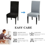6 Pack Washable High Back Dining Chair Covers, Stretch Slipcovers for Kitchen and Dining Room V1189-LC-HW-00370