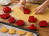 8Pcs Halloween Hand Pie Molds, Plastic Dough Press Cookie Cutters with Embossed Patterns, Reusable V1366-AZ2-W-24883