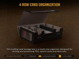 Trading Card Storage Box 3 Row TCG Organiser Magnetic Leather Case with Dividers for MTG Pokemon V63-957681