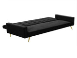Levede Sofa Bed Convertible Velvet Lounge Recliner Couch Sleeper 3 Seater Black SOFABED1005-BK