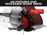 BAUMR-AG Bench Grinder Sander and Polisher Combo, 150mm Grinding Wheel, 50mm Linisher, 520W V219-SNDBELBMG65A