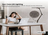 Kitchee Tri-Fold LED Desk Lamp with Clamp - Swinging Arm Eye-Care Dimmable Light V238-SUPDZ-41418088710224