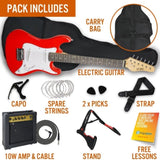 3rd Avenue 3/4 Size Electric Guitar - Red V398-NM-XF203CRDPK