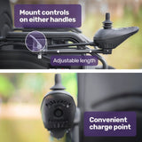 EQUIPMED Electric Folding Wheelchair, Wide Bariatric Chair Seat, Comfortable for S-XL, Long Range, V219-HELWLCEQPKK4A