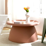 Artiss Coffee Table Round 71CM Plastic Pink AI-PP-CT-L-PK