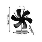 6 Blades Wood Stove Fan Heat Powered Electric Fireplace Fan for Wood Burning Stove / Fireplace / Log V1370-AZ4-20272
