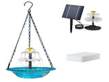 Solar Cascade Hanging Bird Bath Fountain, Hummingbird Water Fountain with Solar Pump Glass Bowl for V1189-LC-RY-00434