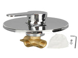 Shower Handle Valve All Copper Concealed 3 Way Round Hot and Cold Shower Faucet Shower Valve Trim V1294-YM0901-3112240027411