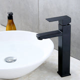Black High Spout Bathroom Basin Mixer Faucet Single Hole Hot and Cold Water Tap V1188-MS-527-065