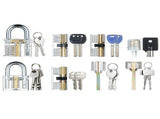 8 PCS Visible Practice Lock Set Transparent Padlock Tubular Lock Picking Training Locksmith Tools V1294-YM0901-H31151