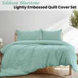 Ardor Eddison Bluestone Light Quilted Embossed Quilt Cover Set King V442-INT-QUILTCS-EDDISON-BLUESTONE-KI