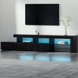 Artiss Entertainment Unit TV Cabinet LED 215cm Black Caya FURNI-Q-LED-TV215-BK-AB