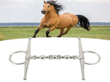 135mm Stainless Steel Horse Mouth Bit Horse Mouth Riding Full Cheek Snaffle Bit with Ball Chain V1294-YM0717-3111220220811