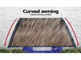 Instahut Window Door Awning Canopy 1.5mx4m Brown Sheet Black Plastic Frame AWN-15X4-BR